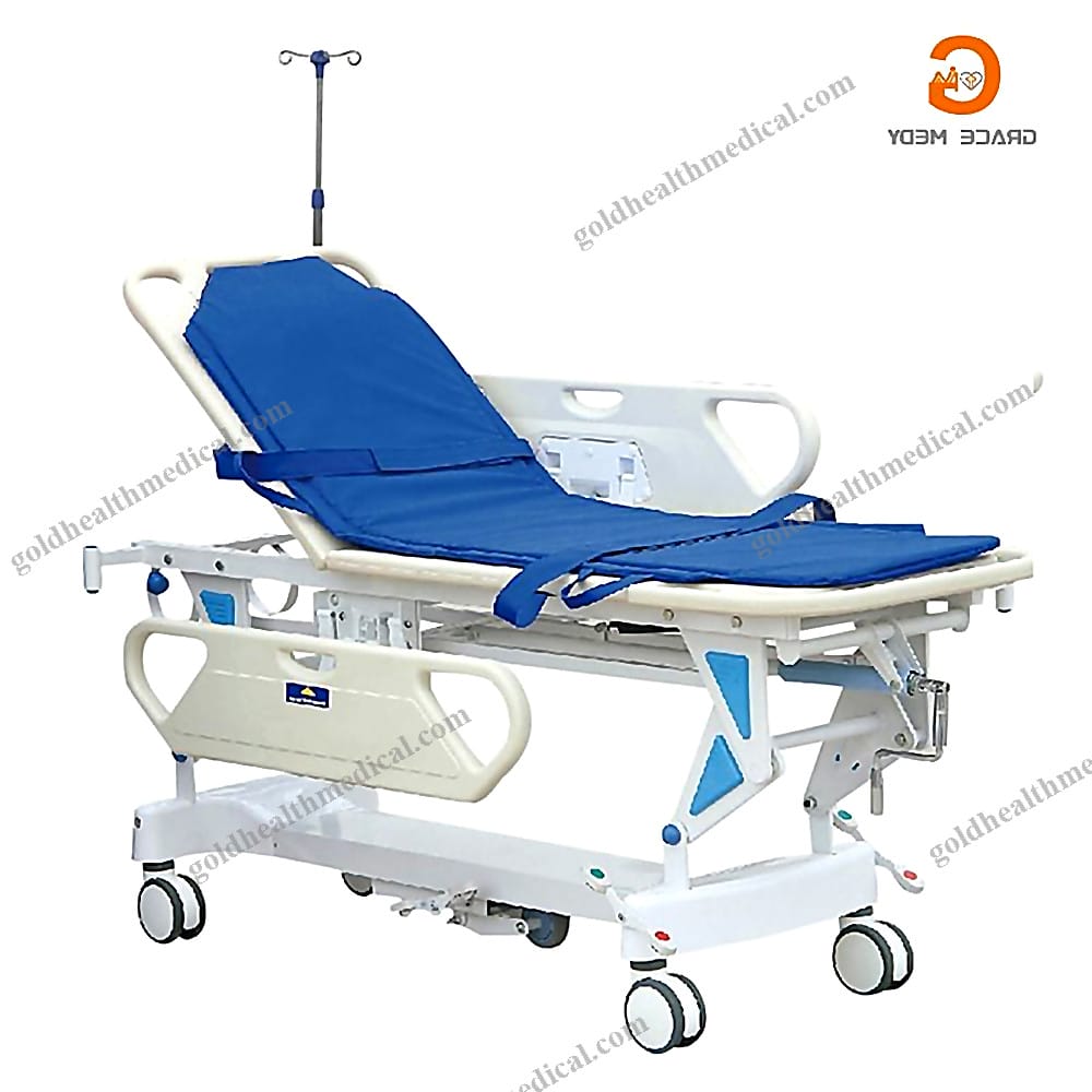 Adjustable Manual Patient Transport Stretcher Trolley