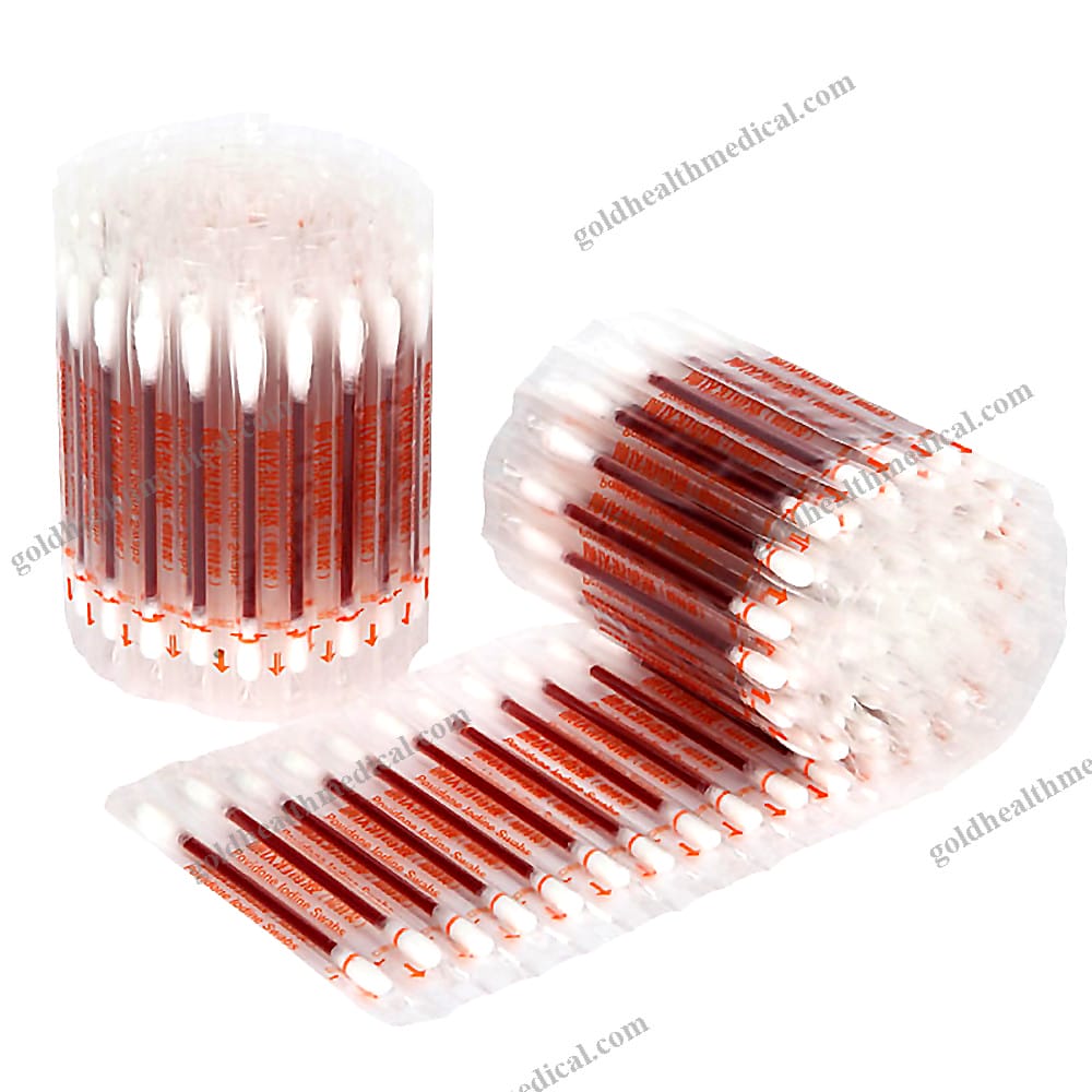 Sterile Iodine Cotton Swabs Pads 100