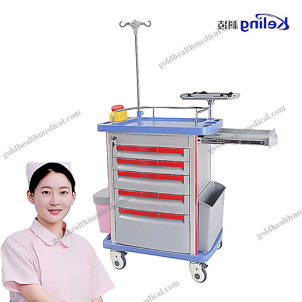 Medical Delivery Trolley Cart with Colorful Drawers for Clinics and Hospitals