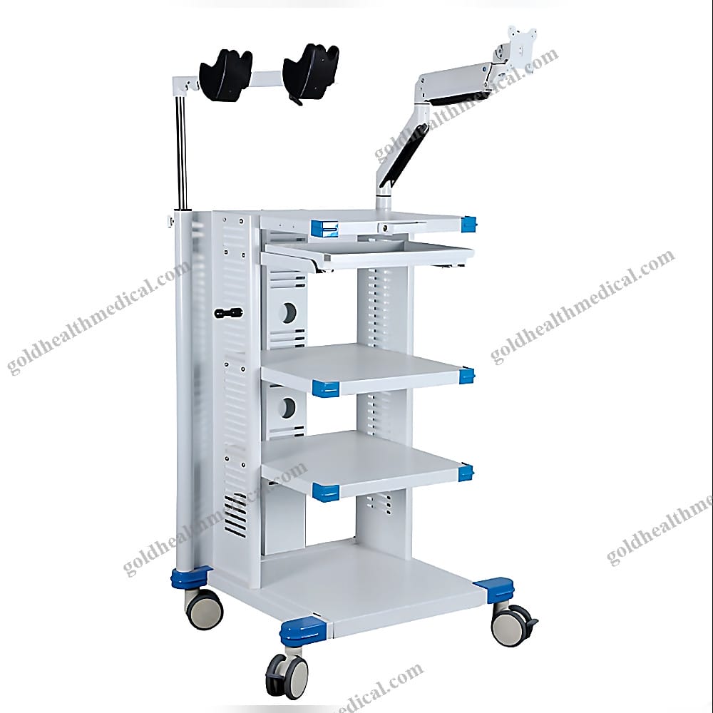 Endoscopic Medical Trolley Aluminium Heavy Duty Equipment Clinic Wheels Trolley