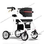 Portable Aluminum Rollator with Seat and Footrest for Elderly and Disabled