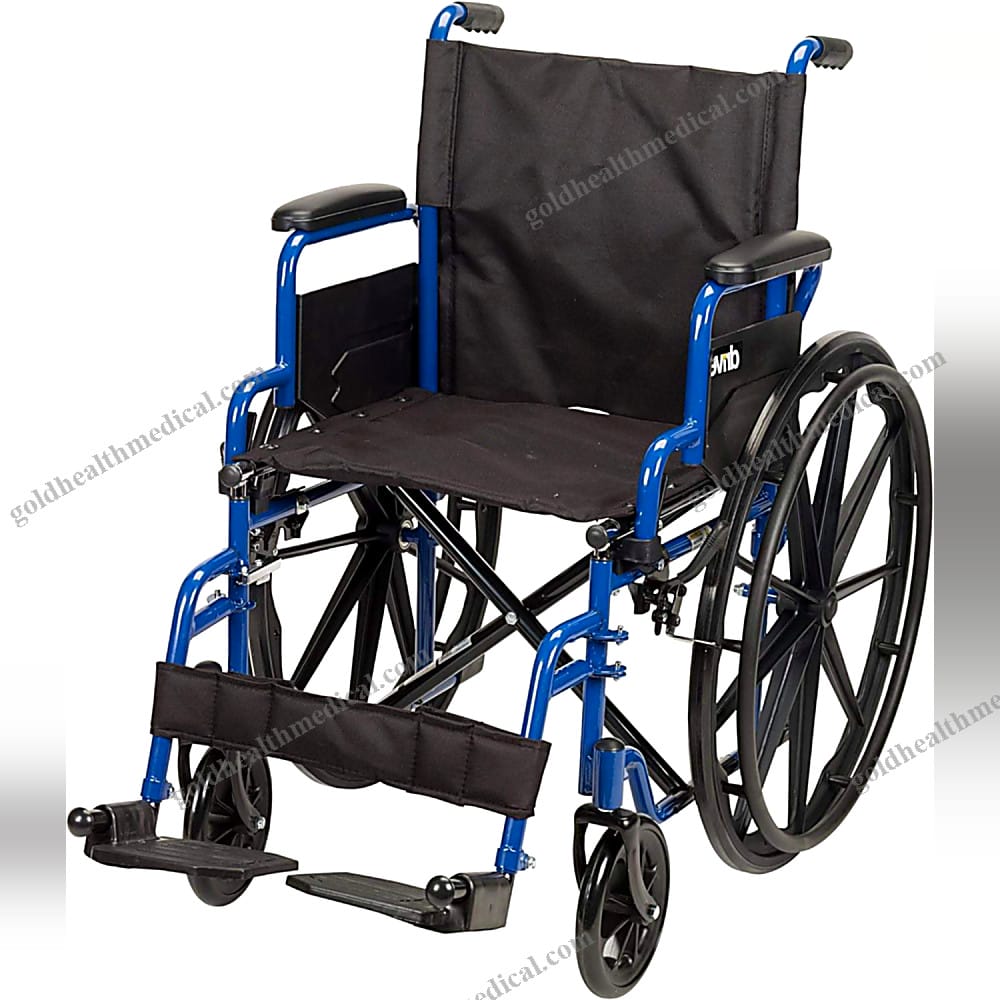 Drive Medical Blue Streak Wheelchair with Flip Back Arms Swing Away Foot