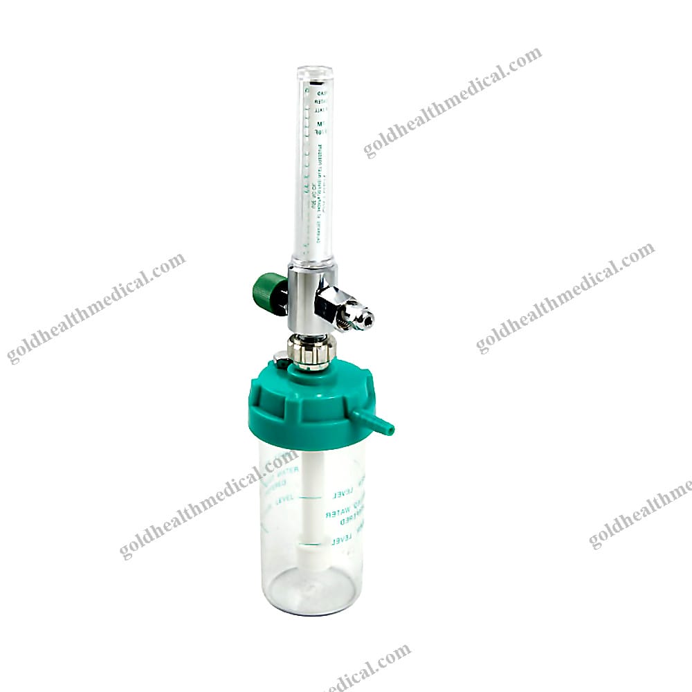 Precision Medical Oxygen Flowmeter with Humidifier British Adapter