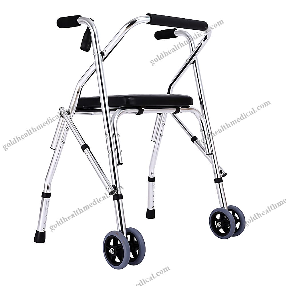 LIYOU Medical Foldable Aluminum Walker for Adults Disabled and Elderly