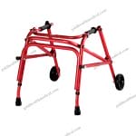 Aluminum Pediatric Walker 4Wheel Gait Trainer Swivel Wheels Post