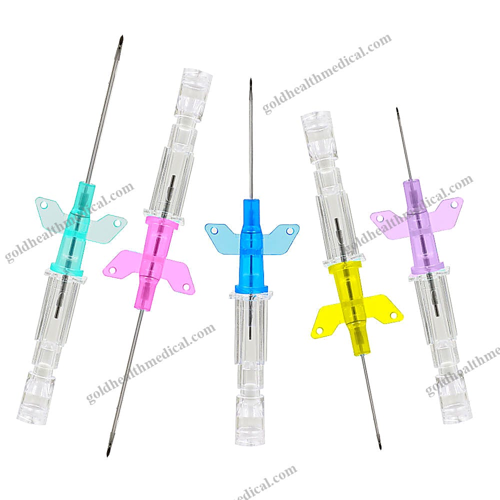Premium IV Catheter 24G Yellow Winged Cannula with Port