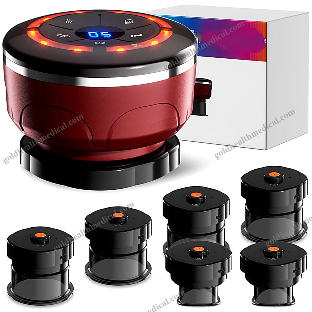 Smart Vacuum Massage Tool with Red Light Cupping Function 4in
