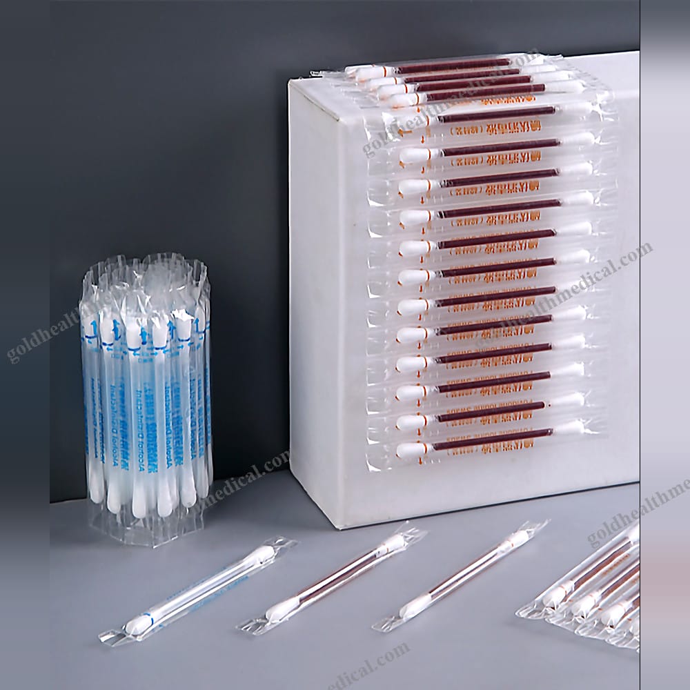Iodophor Cotton Swab Disposable Medical First Aid Solution with Built