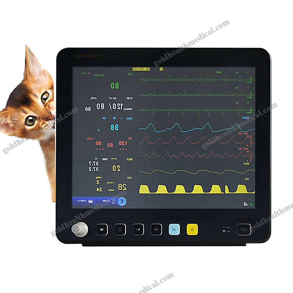 Advanced Veterinary Patient Monitor with Capnograph Printer for Cats and Dogs