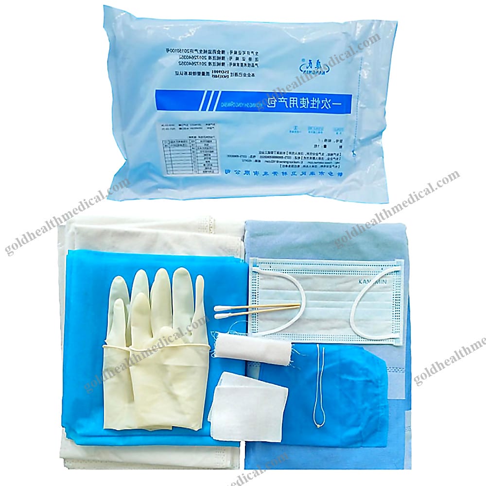 Sterile Gynecological Delivery Kit with Umbilical Cord Roll