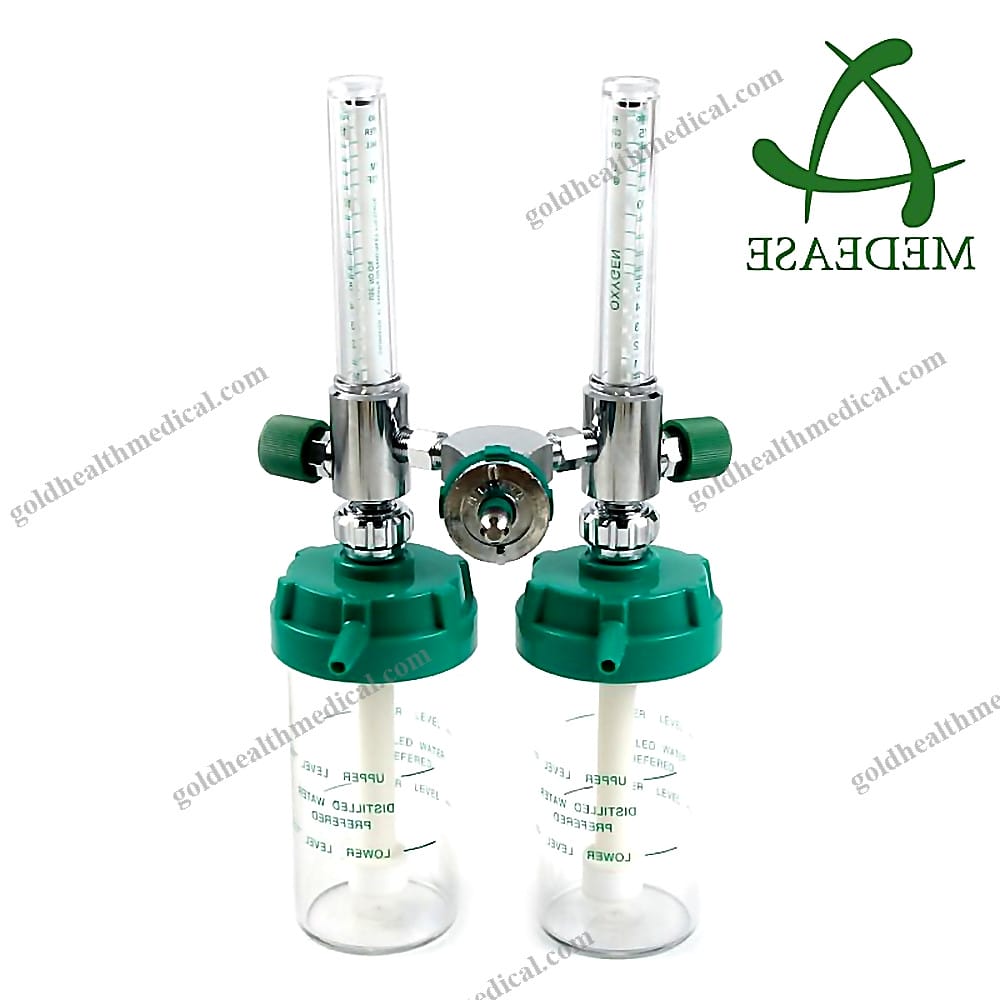 Dual Oxygen Flowmeter WallMounted Medical Device