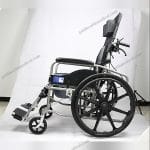 Hydraulic Reclining Wheelchair Mesh Fabric Foldable Commode Wheelch