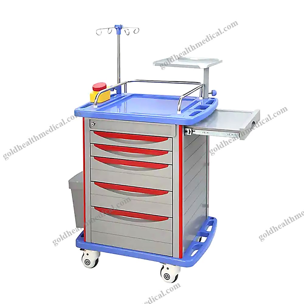 ABS Medical Trolley Mobile Emergency Cart for Hospital Clinic Rescue Surgery