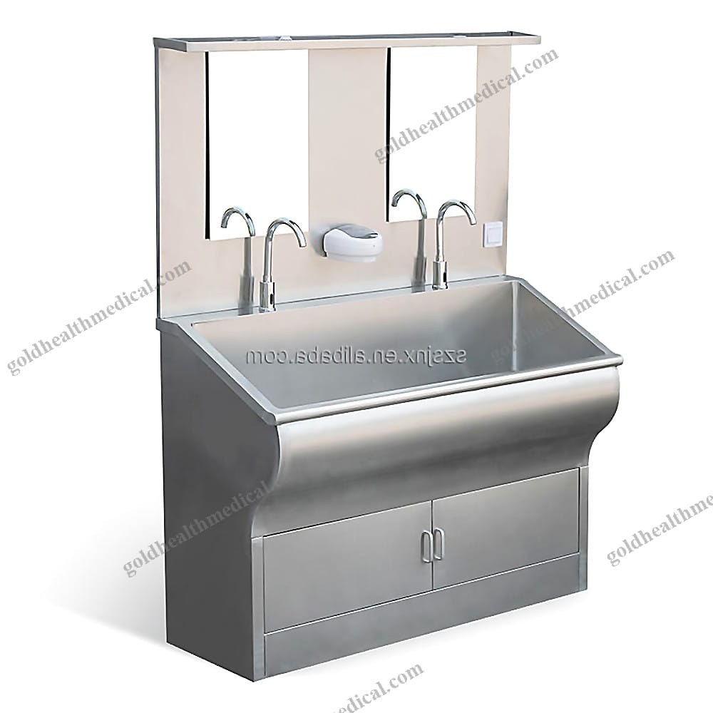 Hospital Equipment 304 Stainless Steel Hand Washing Sink with Mirror for
