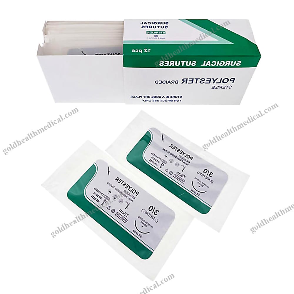 Polyester Braided NonAbsorbable Suture Needle With Thread