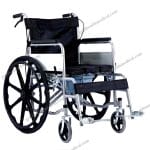Adjustable Height Foldable Wheelchair with Commode and Soft Seat