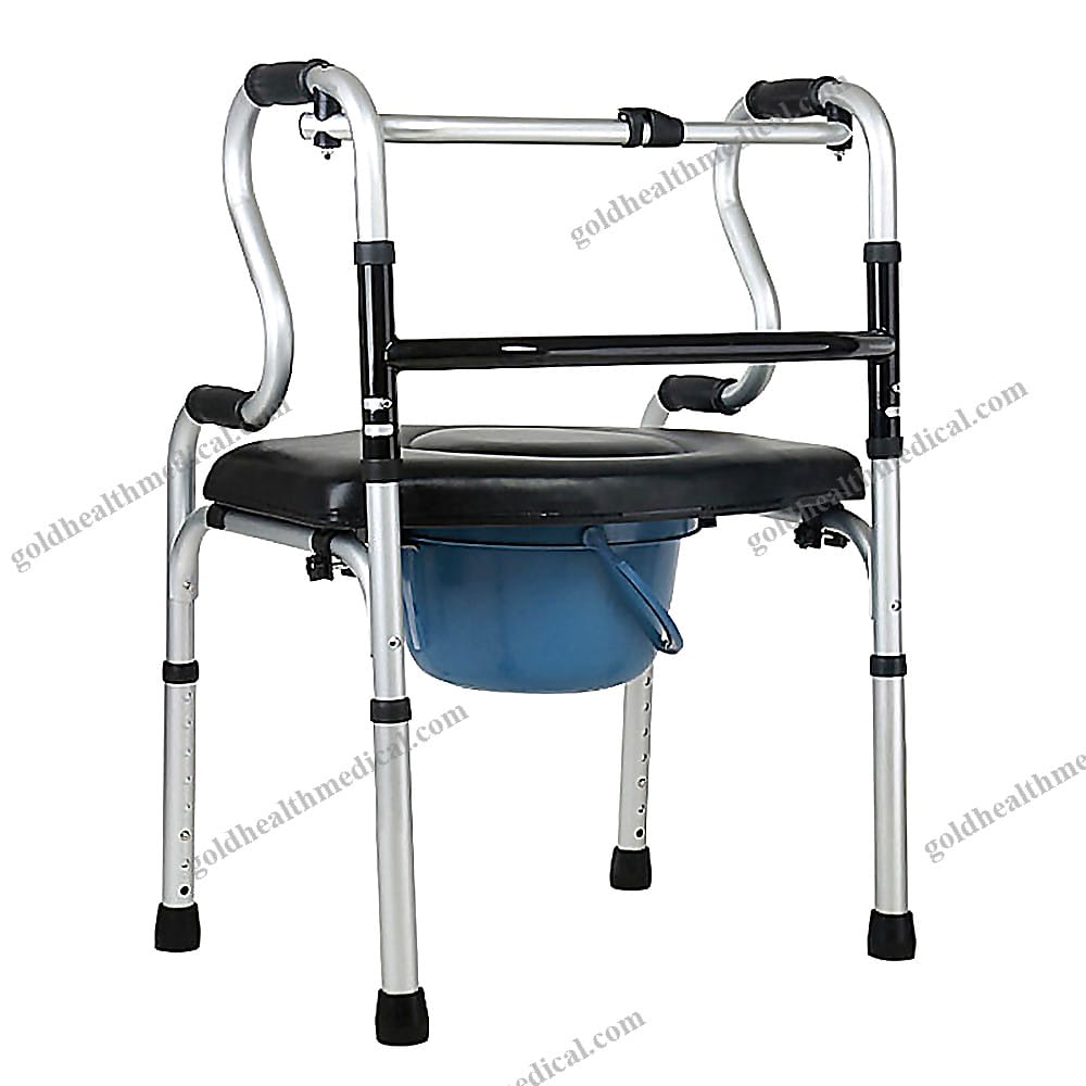 Aluminum Foldable Rollator Walker with Seat for Elderly Rehabilitation