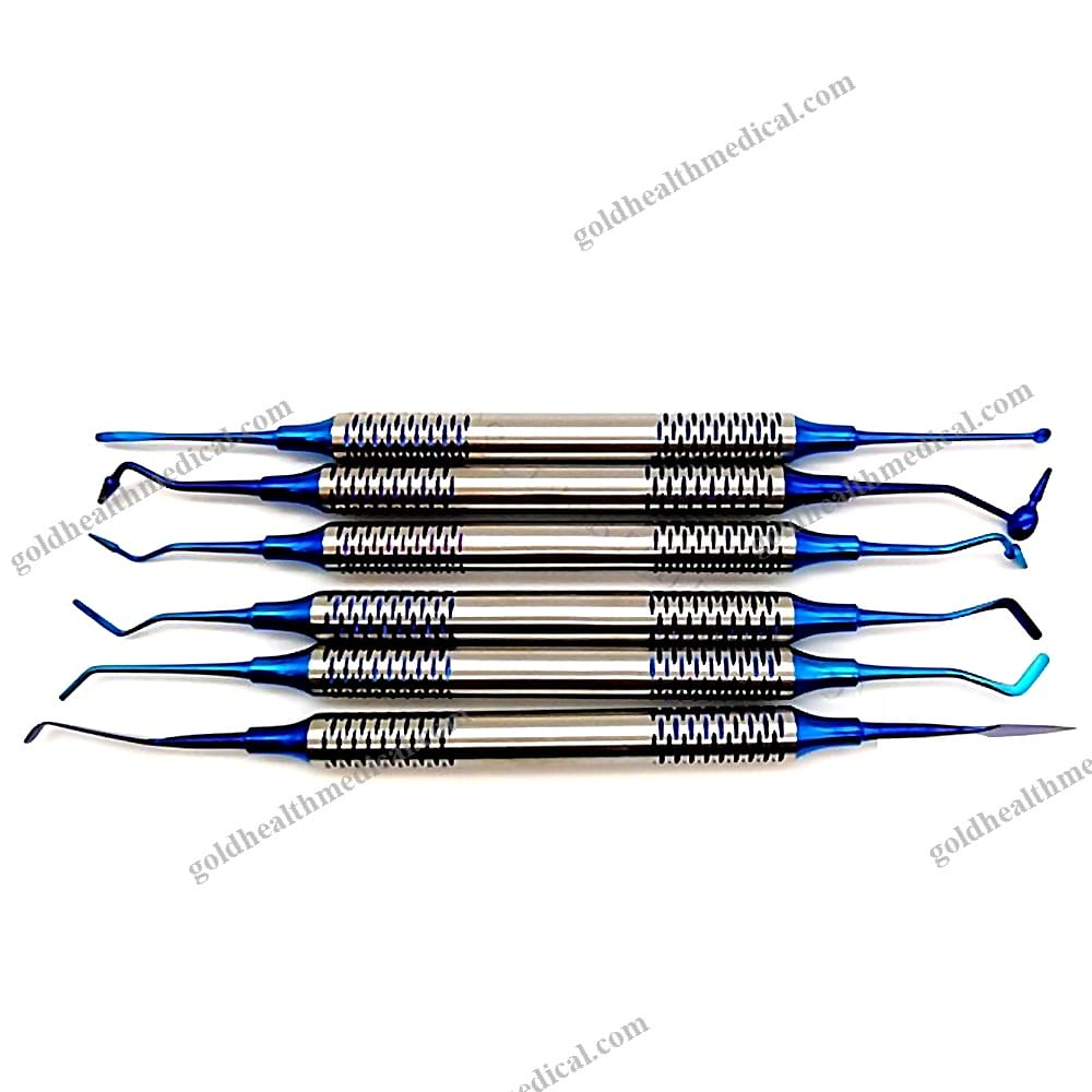 6pcs Composite Dental Instrument Kit with Plated Point Scalar Set Manual