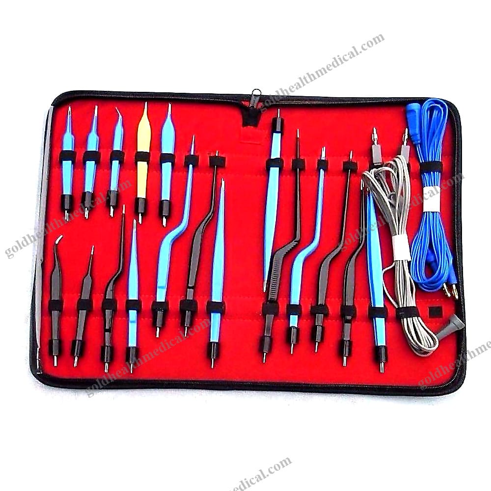 Neurosurgery Bipolar Bayonet Forceps Set