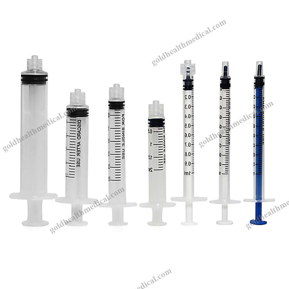 3Part Disposable Plastic Syringe with Luer Lock Luer Slip