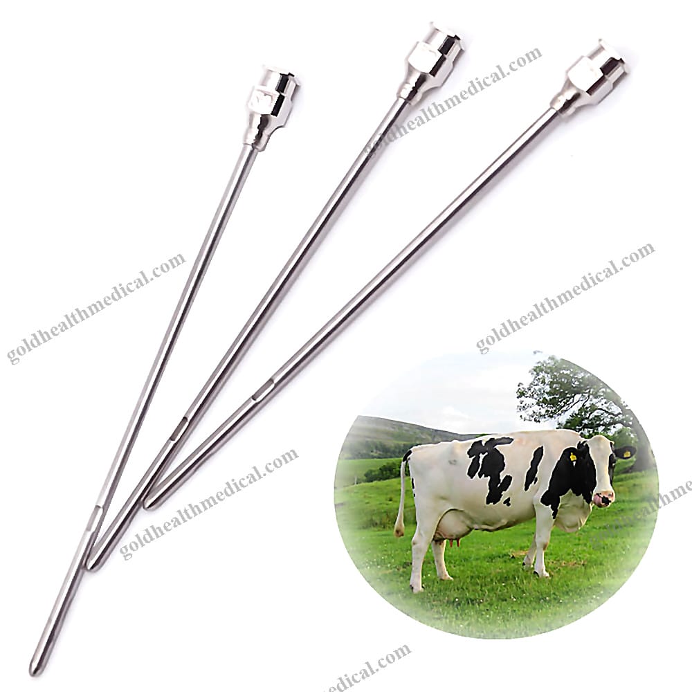 Stainless Steel Veterinary Cannula Needle for Cattle Breast Milk Extraction