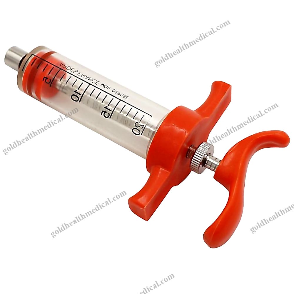 Reusable Plastic Syringe for Veterinary Diagnosis and Farm Use