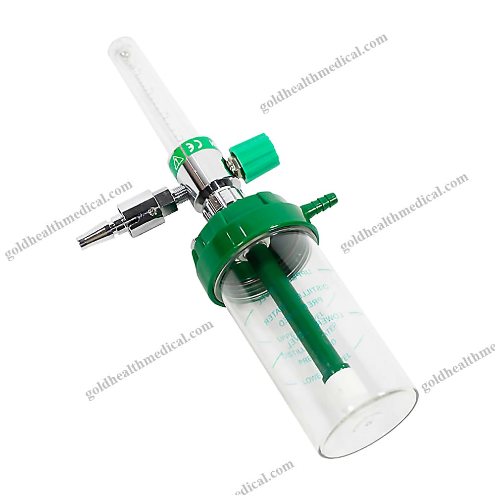 Precision Oxygen Flow Meter with Humidifier DISS Connector