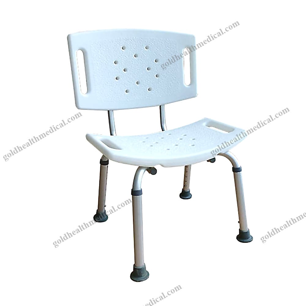 60744623295_1 Aluminum Shower Chair BA302 with Backrest - Image 1