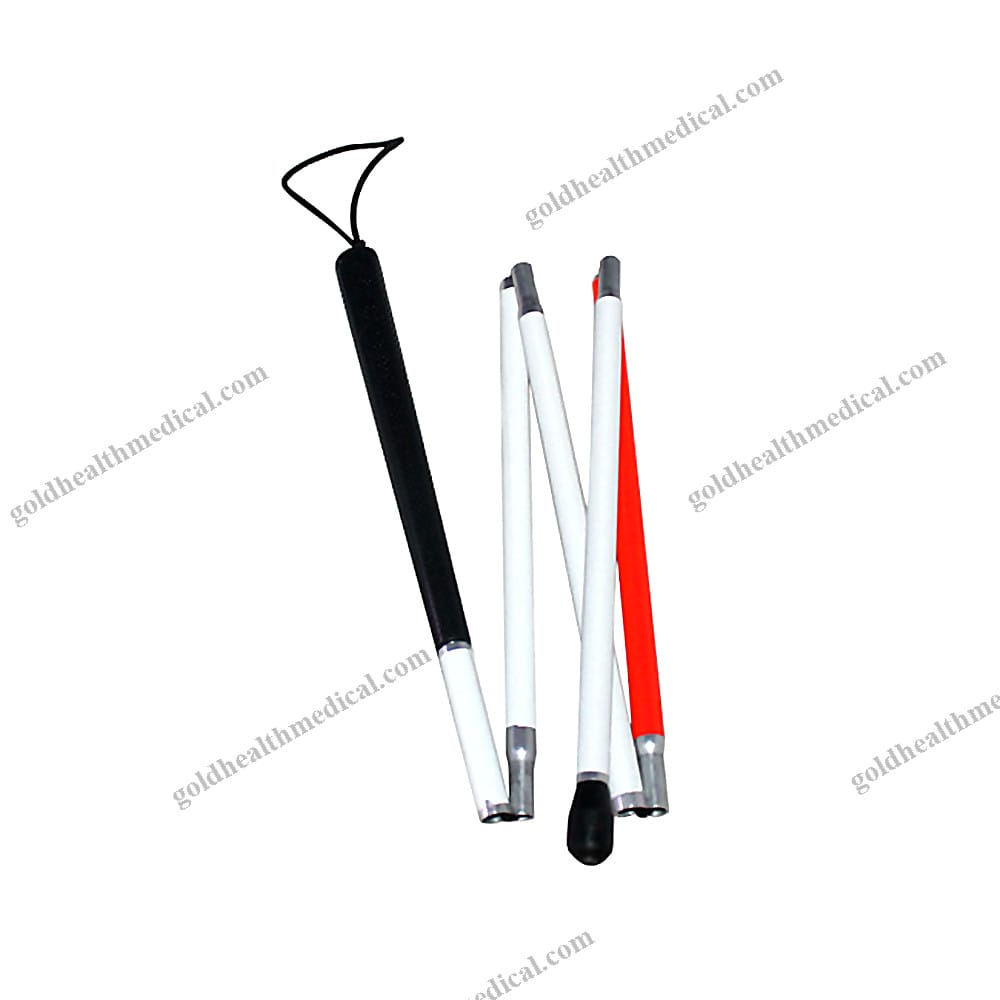 Aluminum 5Section Folding White Cane for Blind Mobility