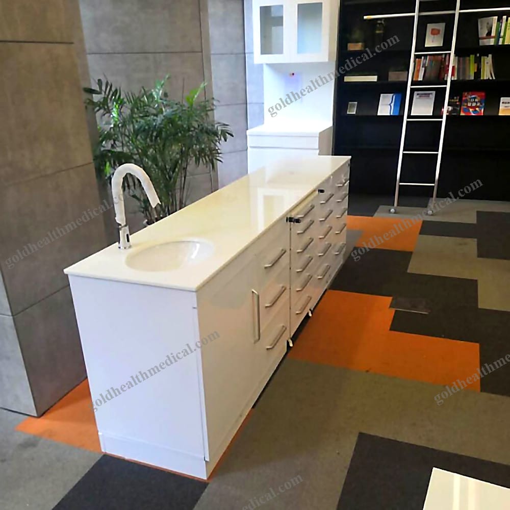 Custom Stainless Steel Dental Cabinet with Sink for Clinics and Hospitals